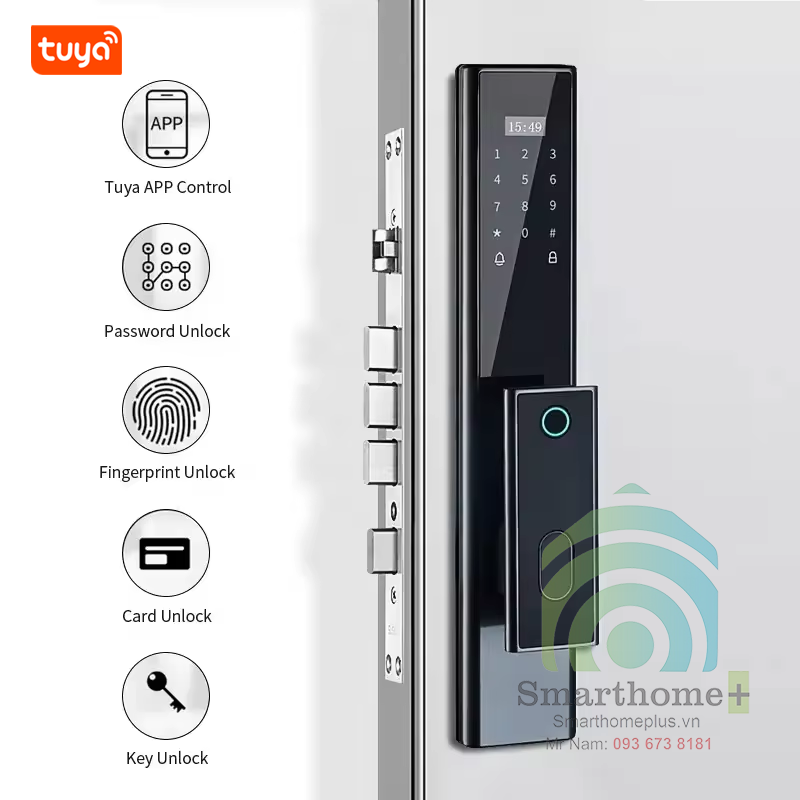 Khóa Cửa Gỗ Thông Minh Wifi Tuya SHP-DL7HD