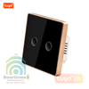 Công Tắc Zigbee Viền Kim Loại Nút Bấm Lõm Hình Vuông App Tuya SHP-ZLEU