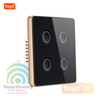 Công Tắc Zigbee Viền Kim Loại Nút Bấm Lõm Hình Vuông App Tuya SHP-ZLEU