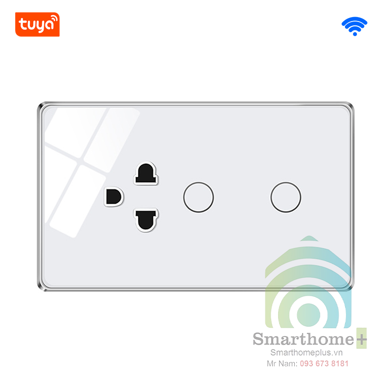 Công Tắc Ổ Cắm Cùng 1 Mặt Thông Minh Wifi Tuya SSS01/02