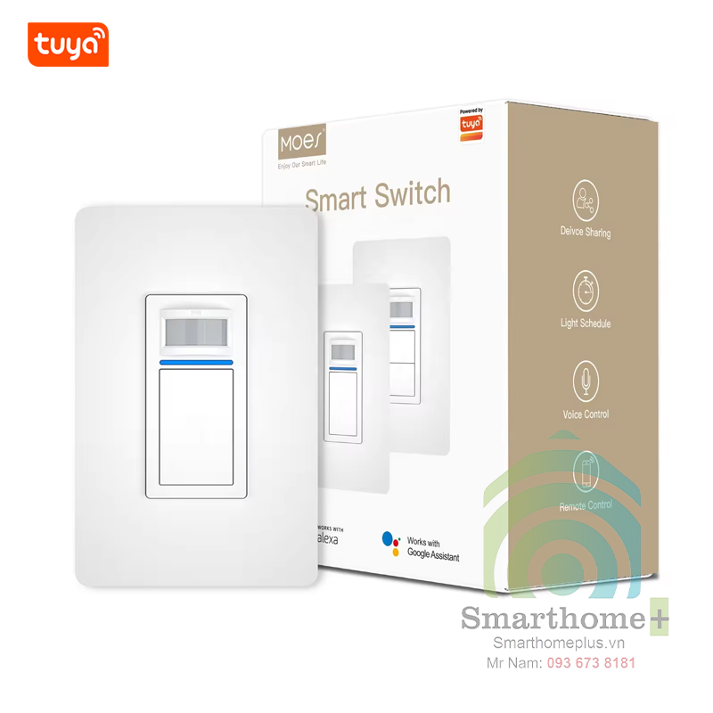 Công Tắc Đèn Cảm Biến Chuyển Động Thông Minh Gắn Tường Wifi Tuya WSPIR1