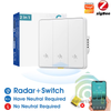 Công Tắc Thông Minh Kiêm Cảm Biến Radar Zigbee Hình Vuông Tuya ZCTR25-EU