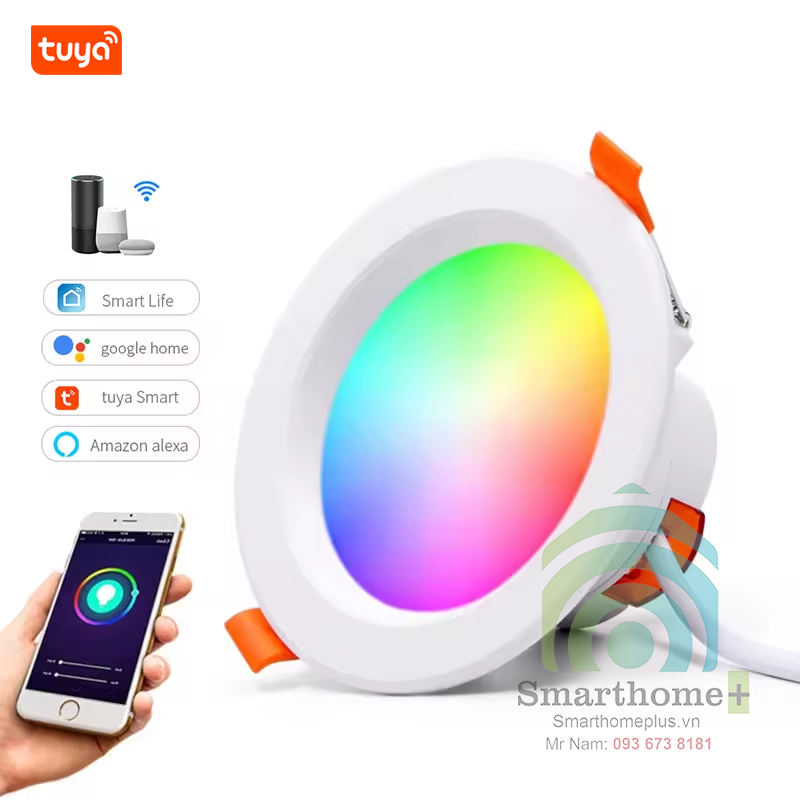 Đèn LED Downlight Âm Trần Đổi Màu Theo Nhạc Zigbee Tuya SHP-ZHUE3