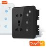 Ổ Cắm Tích Hợp Công Tắc Âm Tường Hình Vuông Zigbee Tuya ZS3-EU