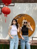  Croptop Sát Nách Cổ Lọ 