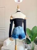  Áo Thun Croptop Vạt Chéo 