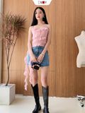  Croptop 2 Dây Phối Tua Rua Dài 