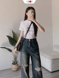  Jeans Suông Rách Gối 