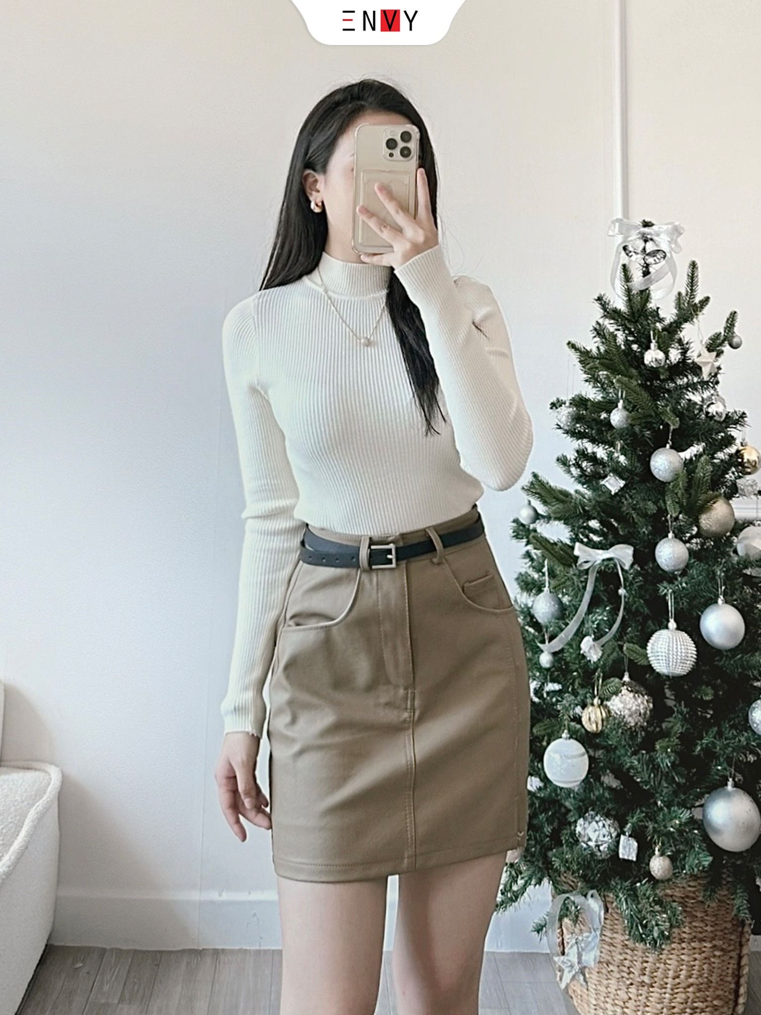 Set Áo Croptop Kiểu Mix Chân Váy Da Xòe Cạp Cao Dáng Tiểu Thư - Áo ống |  ThờiTrangNữ.vn