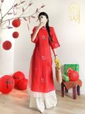  Áo Dài Cách Tân Thêu Hoa 