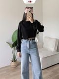  Áo Thun Croptop Tay Dài 