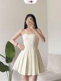  Đầm dây xếp li 
