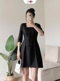  Đầm Cổ Vuông Tay Lỡ 