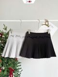  Chân Váy Dạ Xếp Li Kèm Nơ 