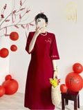  Áo Dài Cách Tân Thêu Họa Tiết 