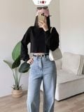  Áo Thun Croptop Tay Dài 