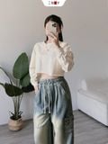  Áo Thun Croptop Tay Dài 