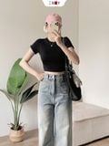  Áo Thun Trơn Croptop 