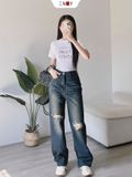  Jeans Suông Rách Gối 