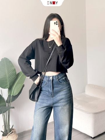  Áo Thun Croptop Tay Dài 