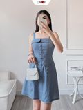  Đầm Denim 2 Dây 