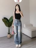  Jeans Suông Rách Gối 