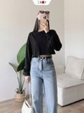  Áo Thun Croptop Tay Dài 