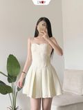  Đầm dây xếp li 