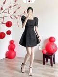  Đầm Cổ Vuông Tay Phồng 
