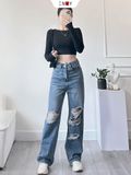  Jeans Ồng Rộng Rách Kiểu 