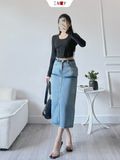  Croptop Dài Tay Cổ Yếm 