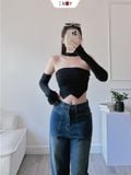  Áo Thun Croptop Vạt Chéo 