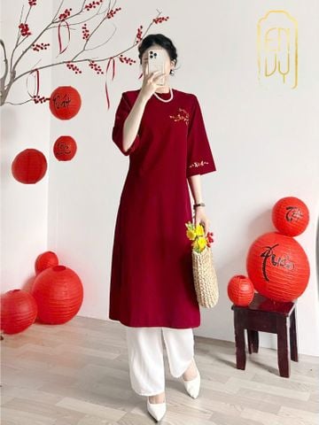  Áo Dài Cách Tân Thêu Họa Tiết 