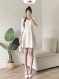  Đầm Cổ Vuông Tay Lỡ 