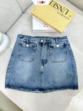  Chân Váy Jeans Ngắn Túi Hộp 