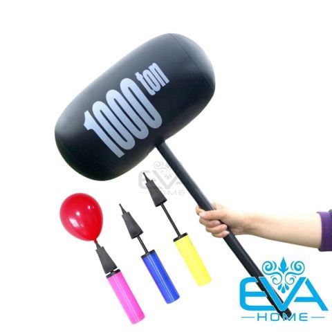  Đồ Chơi Bơm Hơi Búa Tạ Đen Lớn 1000 Ton Big Size Vui Nhộn Kèm Bơm Large Inflatable Hammer 1000Ton With Pump 