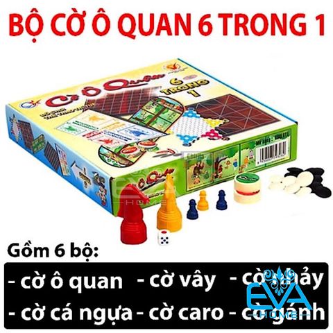  Bộ Đồ Chơi Cờ Ô Quan- Cờ Vây-Cờ Gánh - Cờ Caro - Cờ Nhảy - Cờ Cá Ngựa 6 Trong 1 