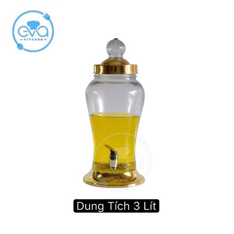  Bình Ngâm Thủy Tinh 3 Lít Có Van Dáng Củ Sâm HS3L 