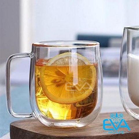  Ly Thuỷ Tinh Hai Lớp Chịu Nhiệt Quai Cầm Glass Mug 250 Ml M2851 