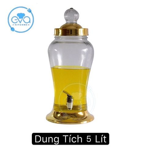  Bình Ngâm Thủy Tinh 5 Lít Có Van Dáng Củ Sâm HS5LV 