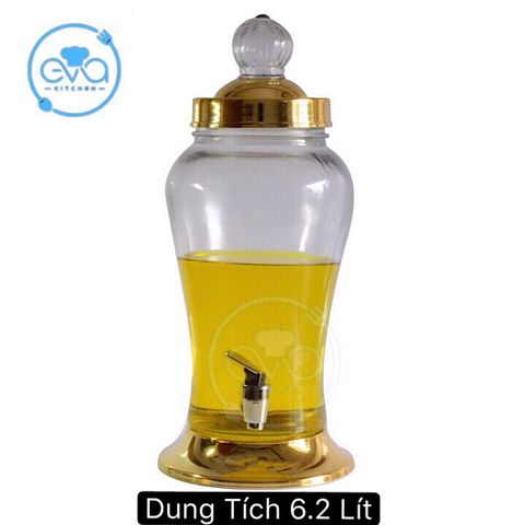  Bình Ngâm Thủy Tinh 6.2 Lít Có Van Dáng Củ Sâm HS6L2V 