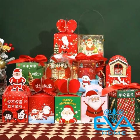  Set 10 Hộp Đựng Quà Giáng Sinh / Hộp Giấy Đựng Quà Noel Nhiều Mẫu Và Hoạ Tiết Đẹp 