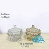 Thố Mứt Thuỷ Tinh Pha Lê Ánh Vàng Hoa Văn Pindoro Nổi Lớn Crystal Glass Sugar Bowl TG5110 Cao Cấp Sang Trọng