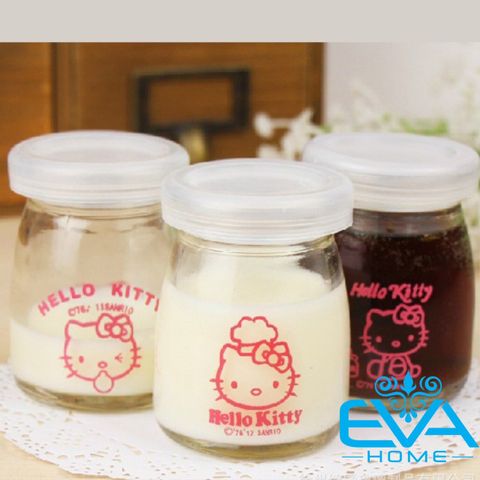  Bộ 12 Lọ / Hũ Thuỷ Tinh Làm Sữa Chua Có In Hình Và Nắp Nhựa 100Ml SP4827 