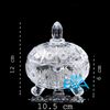 Bộ 4 Thố Mứt Tết Thuỷ Tinh Pha Lê Delisoga 3 Chân  Hoa Hướng Dương Sun Flower Candy Jar DSTG2030-1