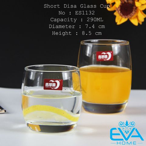  Bộ 6 Ly Thuỷ Tinh Bầu Tròn Lùn Chịu Nhiệt Deli 290ML Short Disa Glass Cup ES1132 