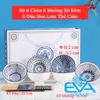 Bộ 6 Chén Sứ Hoa Lam Thổ Cẩm Phong Cách Nhật Bản Tặng Kèm 6 Đôi Đũa Tre Cao Cấp