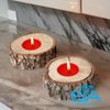 Bộ 10 Chân Nến Gỗ Trang Trí Bàn Ăn Phong Cách Mộc Mạc 3cm  / Set Of 10 Rustic Candle Holders Table Decor Wood H3C