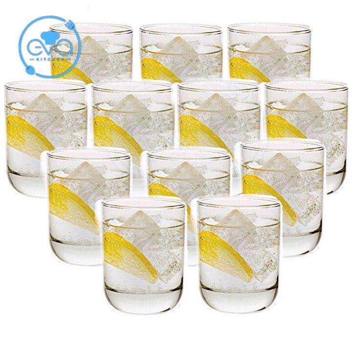 Bộ 12 Ly Thủy Tinh Bầu Lùn Uống Trà  Và Cà Phê Glass Tumbler 36TT