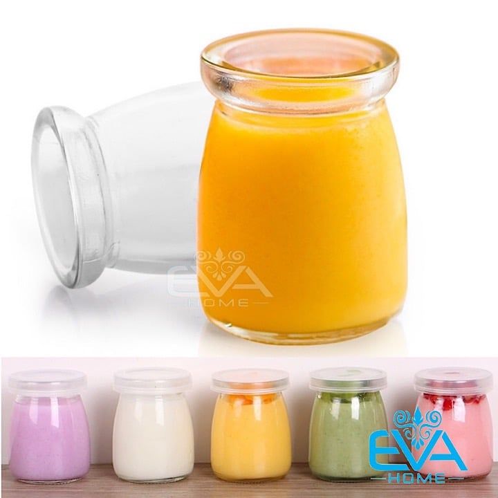 Hộp 12 Hũ Thuỷ Tinh Làm Sữa Chua Pudding Dáng Lùn 100 ML